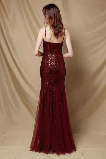 Bourgogne Havfrue Pailletter Party Dress